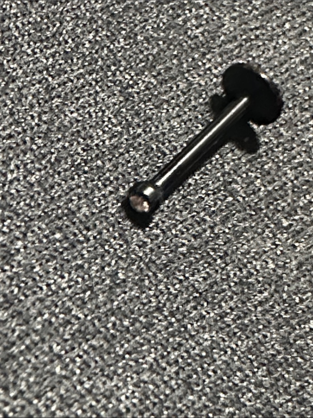 Black Labret Stud with Clear Gem